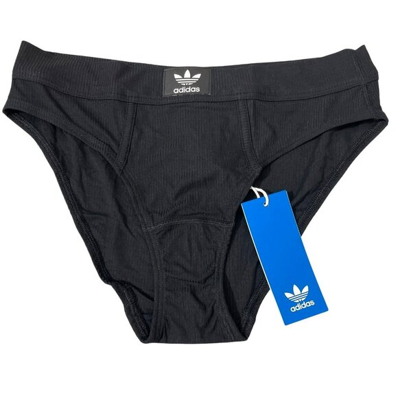 Adidas Womens Ribbed High-Leg Underwear Charcoal Medium NWT - Picture 1 of 4